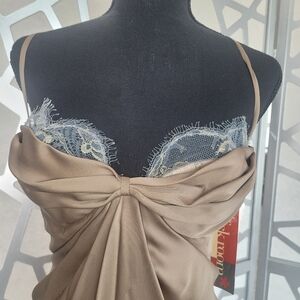 Giorgio Armani Silk Lace Trimmed Dress